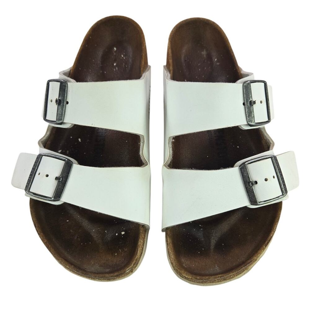 Birkenstock | White Arizona Birko-Flor Sandals | Size 38 (7-7.5) - Picture 4 of 6
